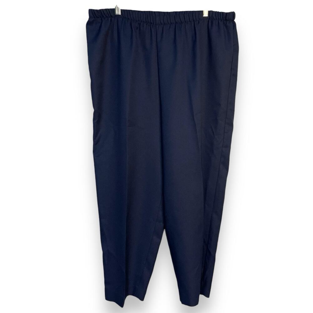 Pride & Joy Pull On Dress Pants Women's 20W Navy Blue Academia Workwear Vintage